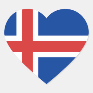 Sticker Cœur Drapeau de l'Islande