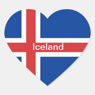 Sticker Cœur Drapeau de l'Islande