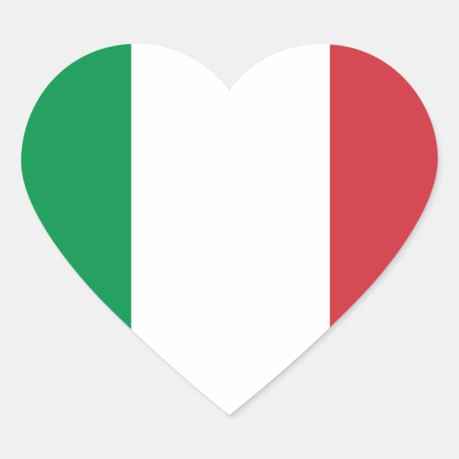 Sticker Cœur Drapeau de l'Italie (Devant)