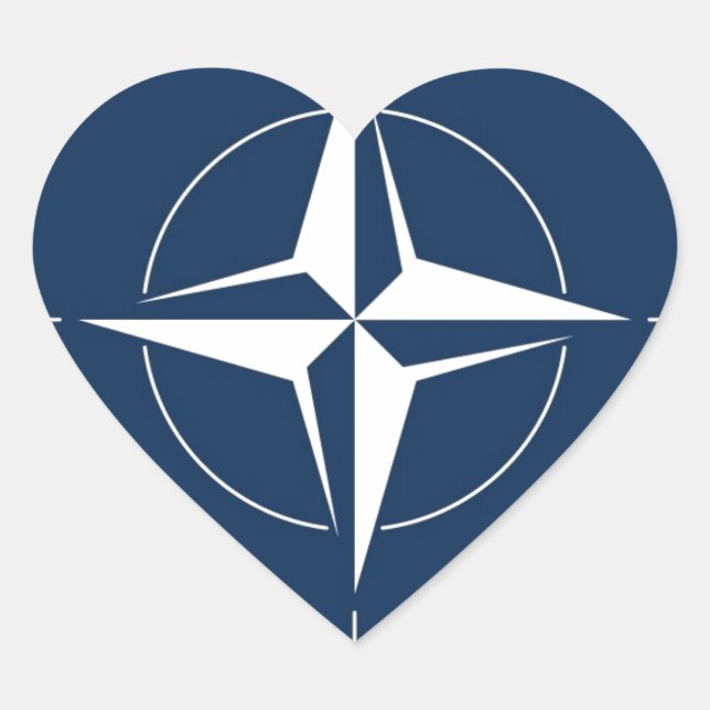 Sticker Cœur Drapeau de l'Otan (Devant)