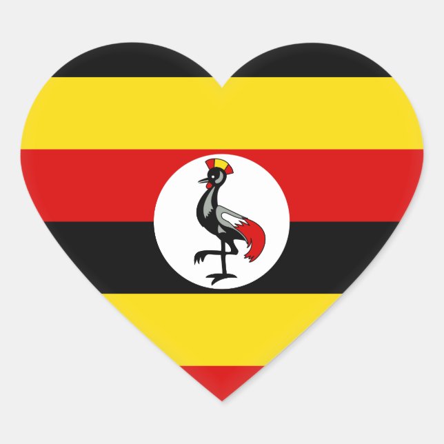 Sticker Cœur Drapeau de l'Ouganda (Devant)