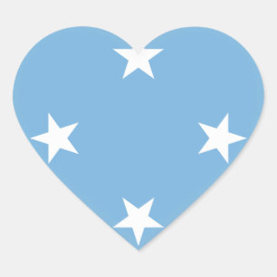 Sticker Cœur Drapeau de Micronésie
