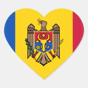 Sticker Cœur Drapeau de Moldau