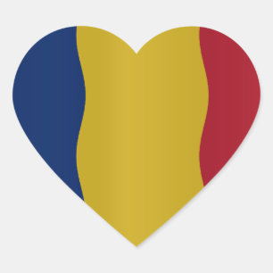 Sticker Cœur Drapeau de Roumanie