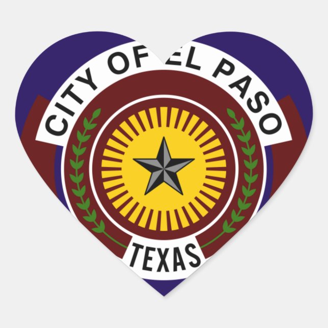 Sticker Cœur Drapeau d'El Paso (Devant)
