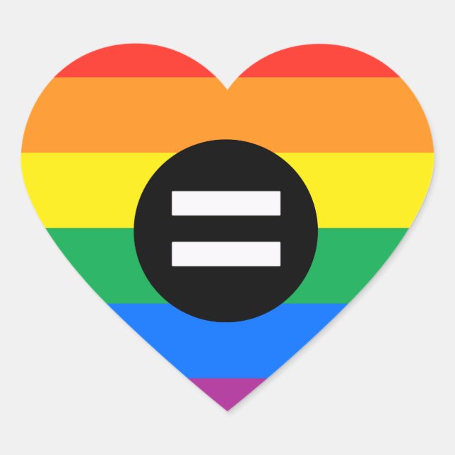 Sticker Cœur Drapeau des droits gays (Devant)