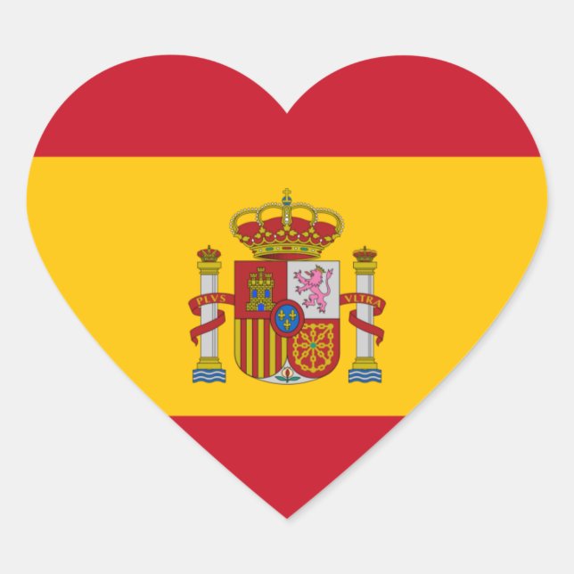 Sticker Cœur drapeau d'espagne (Devant)