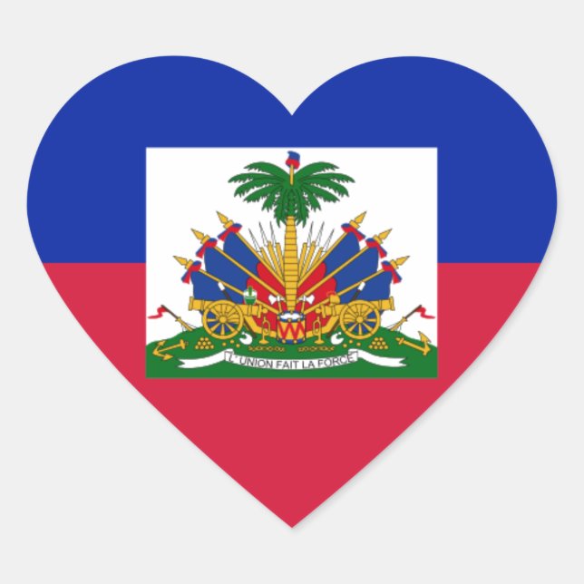 Sticker Cœur Drapeau d'Haïti - Drapeau d'Haïti (Devant)