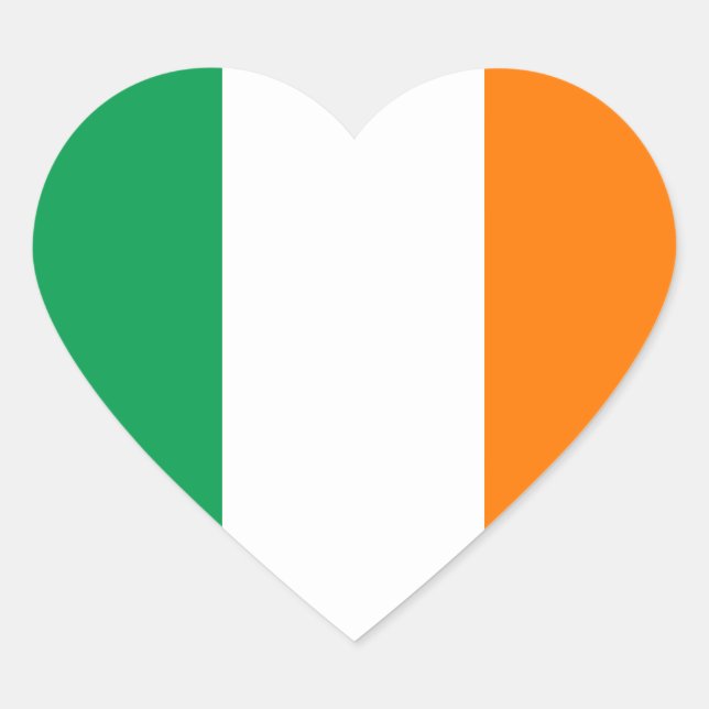 Sticker Coeur drapeau d'Irlande (Devant)