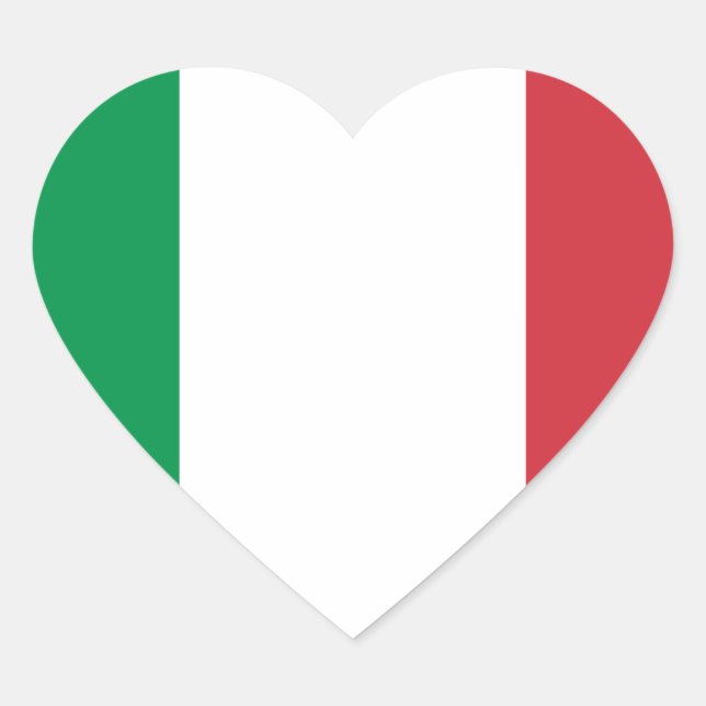 Sticker Cœur Drapeau d'Italie (Devant)