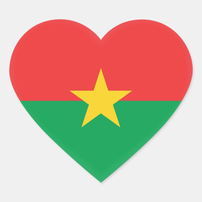 Sticker Cœur Drapeau du Burkina Faso (Devant)