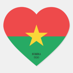 Sticker Cœur Drapeau du Burkina Faso Splendid Patriotic