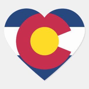Sticker Cœur Drapeau du Colorado
