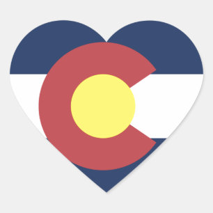 Sticker Cœur Drapeau du Colorado
