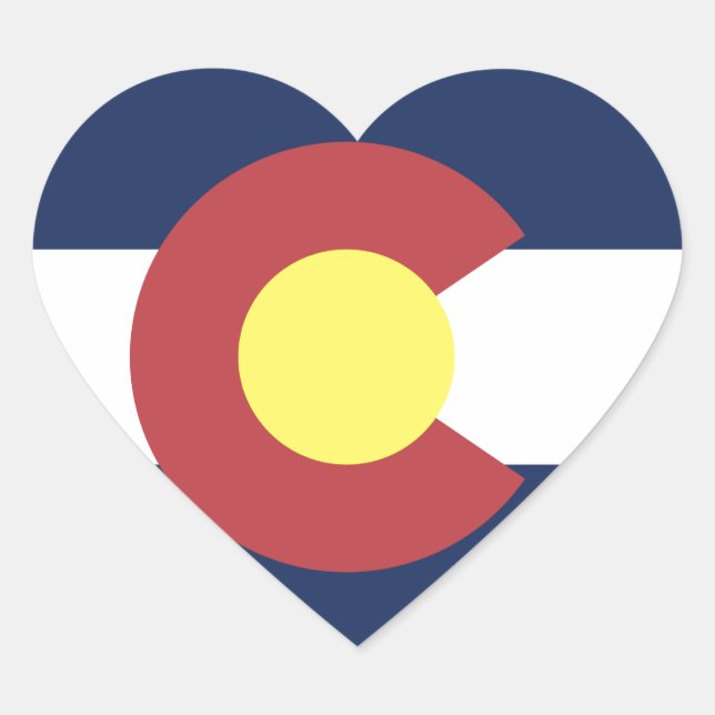 Sticker Cœur Drapeau du Colorado (Devant)