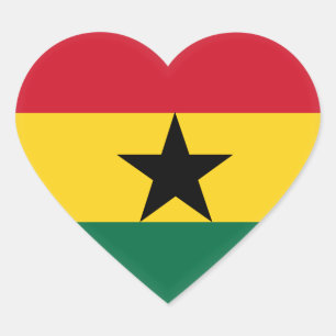 Sticker Cœur Drapeau du Ghana