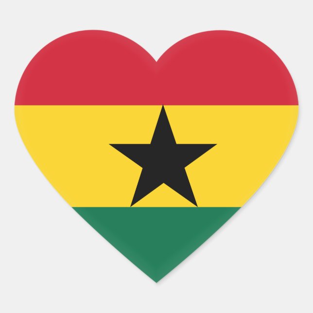 Sticker Cœur Drapeau du Ghana (Devant)