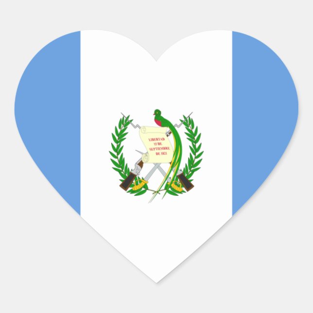 Sticker Cœur Drapeau du Guatemala GT (Devant)