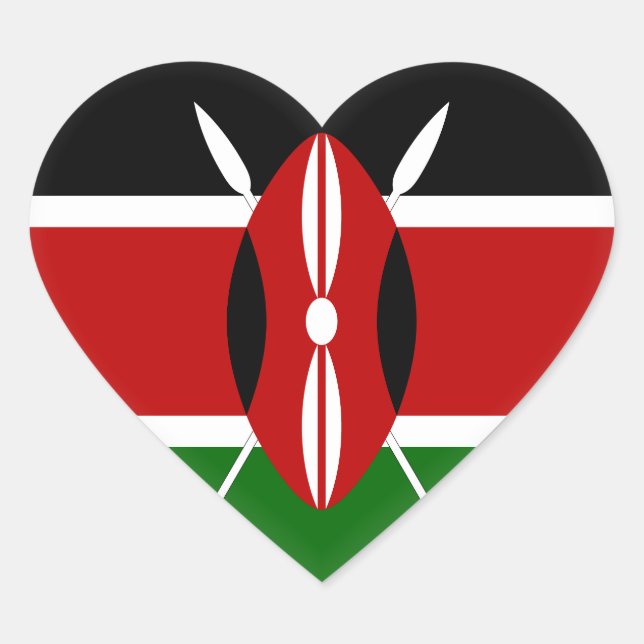 Sticker Cœur Drapeau du Kenya (Devant)