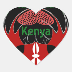 Sticker Cœur Drapeau du Kenya - Hakuna Matata Patriotic