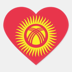 Sticker Cœur Drapeau du Kirghizistan