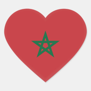 Sticker Cœur Drapeau du Maroc
