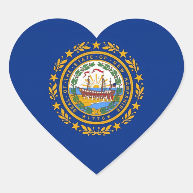 Sticker Cœur Drapeau du New Hampshire (Devant)