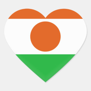 Sticker Cœur Drapeau du Niger