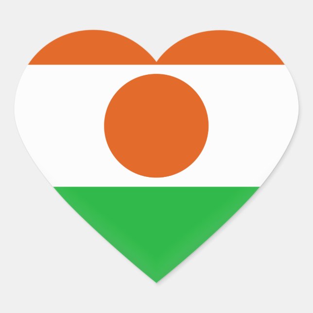 Sticker Cœur Drapeau du Niger (Devant)