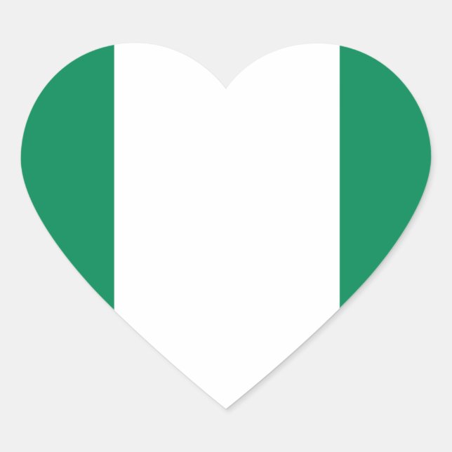 Sticker Cœur Drapeau du Nigeria (Devant)