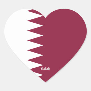 Sticker Cœur Drapeau du Qatar Splendide patriotique