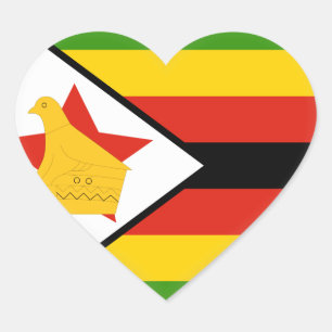 Sticker Cœur Drapeau du Zimbabwe