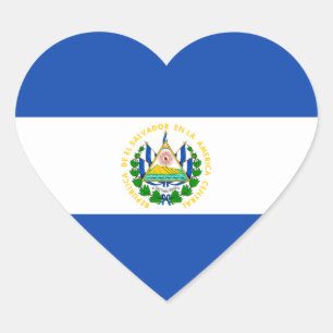 Sticker Coeur Drapeau El Salvador