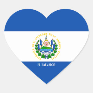 Sticker Cœur Drapeau El Salvador Splendide patriotique