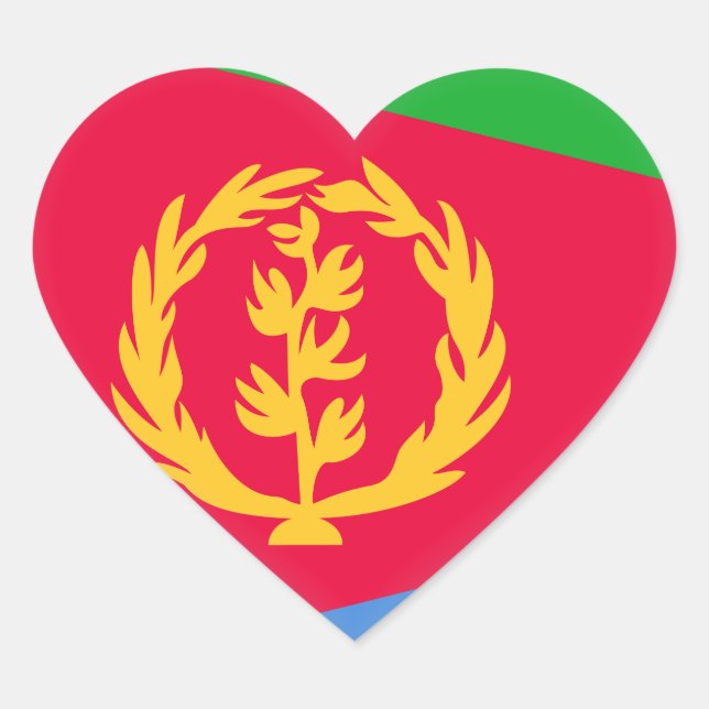 Sticker Cœur Drapeau Érythrée (Devant)