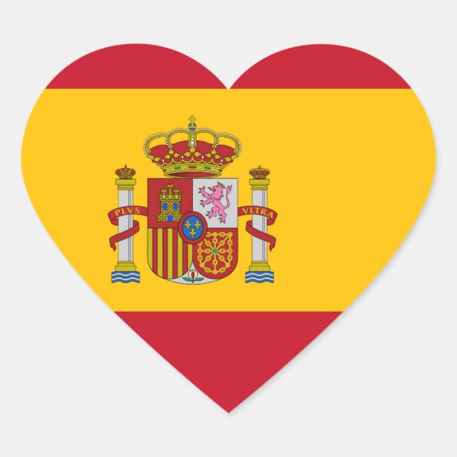 Sticker Cœur Drapeau Espagne (Devant)
