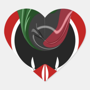 Sticker Cœur Drapeau Fluid Kenyan : Un design moderne