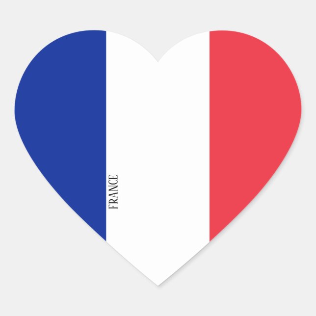 Sticker Cœur Drapeau France Splendide patriotique (Devant)