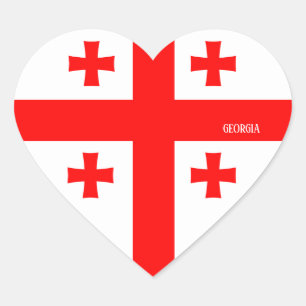 Sticker Cœur Drapeau Géorgie Splendide patriotique