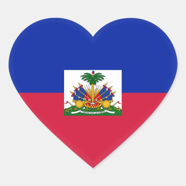 Sticker Cœur Drapeau Haïti (Haïti) (Devant)