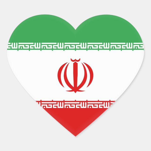 Sticker Cœur Drapeau Iran (Iran) (Devant)