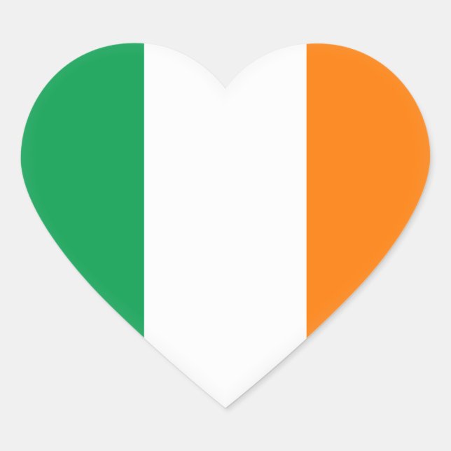 Sticker Cœur Drapeau irlandais (Devant)