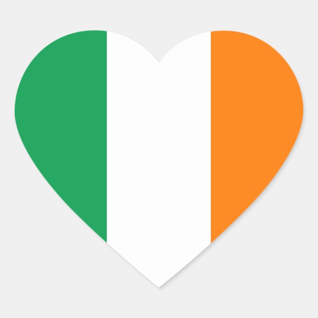Sticker Cœur Drapeau irlandais (Devant)