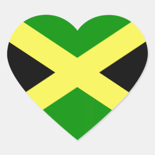 Sticker Cœur Drapeau jamaïcain