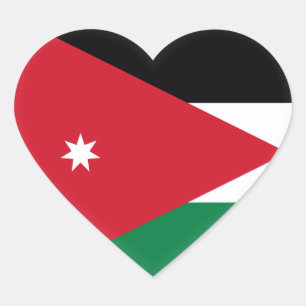 Sticker Cœur Drapeau Jordanie