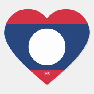 Sticker Cœur Drapeau Laos Splendide Patriotique