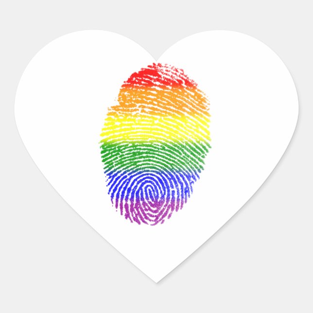 Sticker Cœur Drapeau LGBT Pride (Devant)