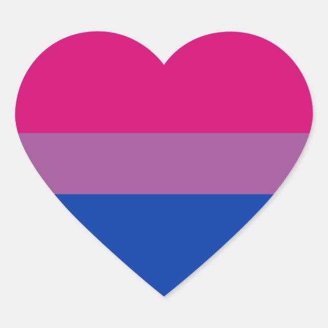 Sticker Cœur Drapeau LGBTQ Bisexual Pride (Devant)