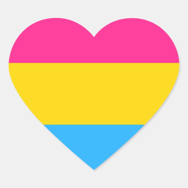 Sticker Cœur Drapeau LGBTQ Pansexual Pride (Devant)