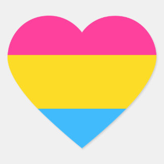 Sticker Cœur Drapeau LGBTQ Pansexual Pride
